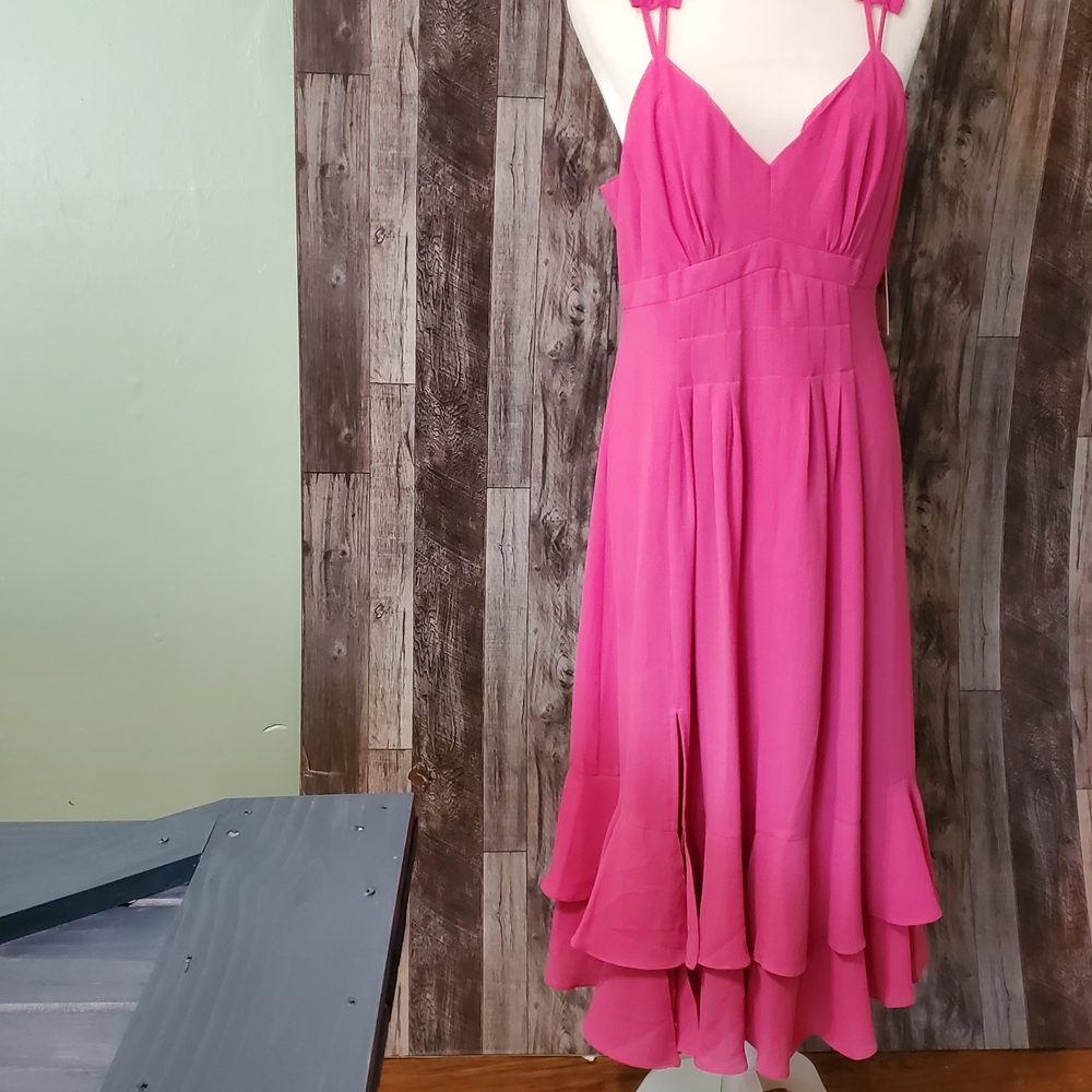 Nanette Lepore Pink High Low Sundress Spaghetti Strap